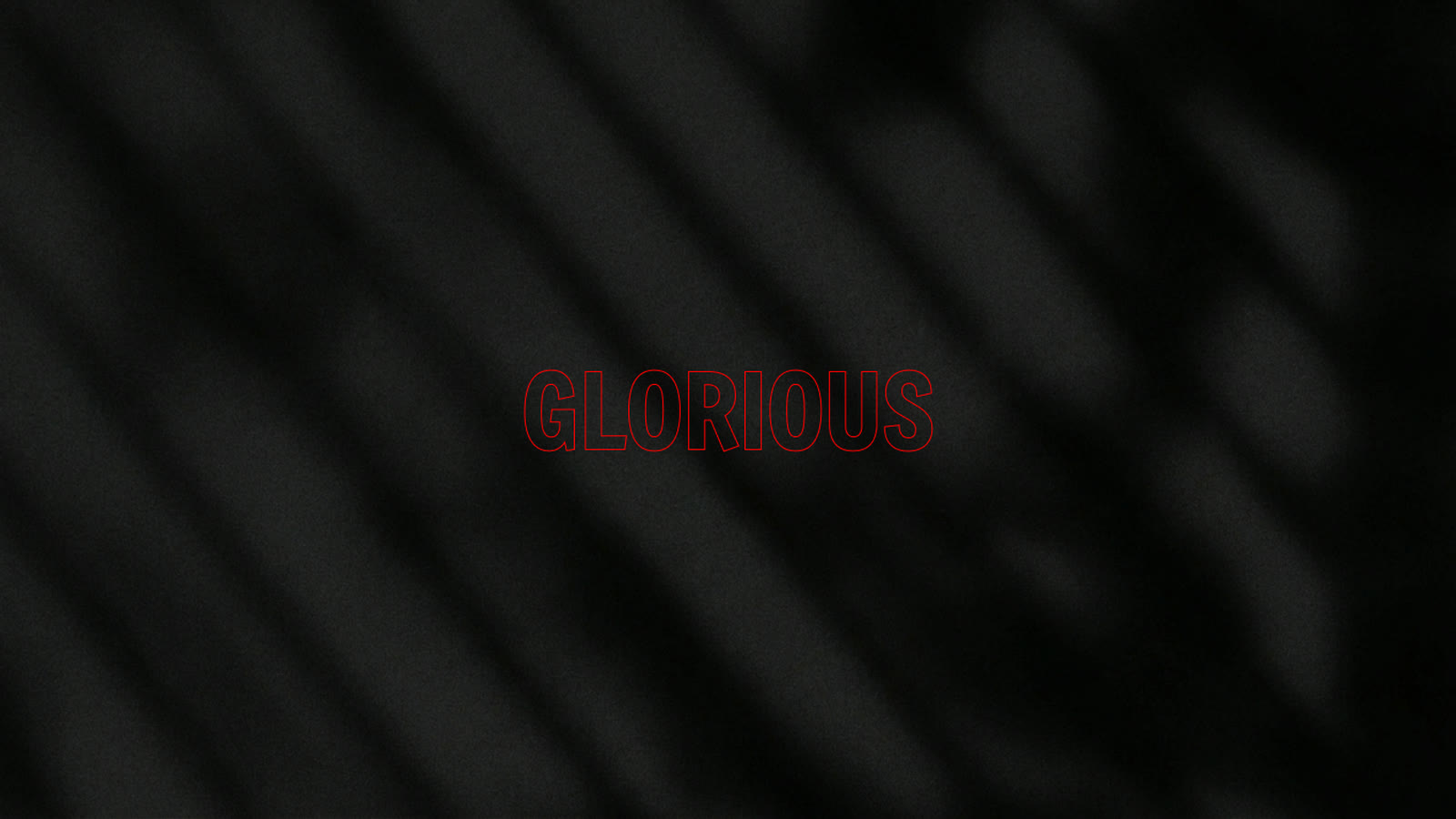 Glorious wordmark on a dark field
