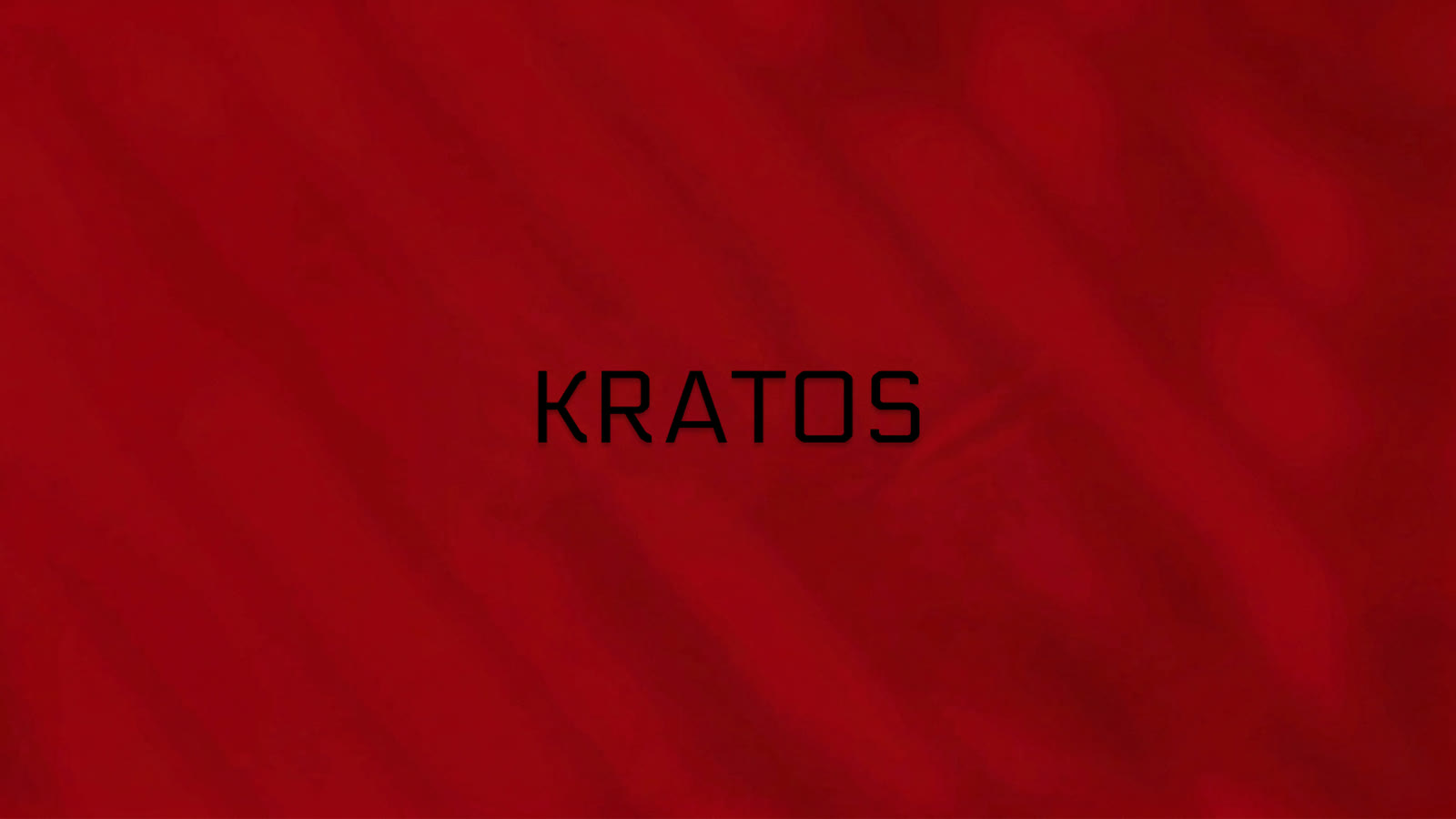 Kratos wordmark on a red field